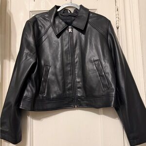 Sanctuary Classic Black Faux Leather Jacket
